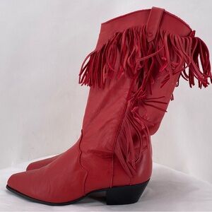 Dingo red fringe cowboy boots